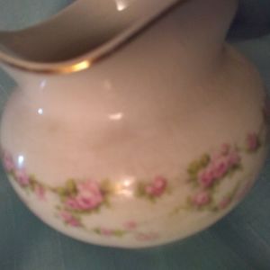 Vintage Canonsburg china creamer. Gold trimmed